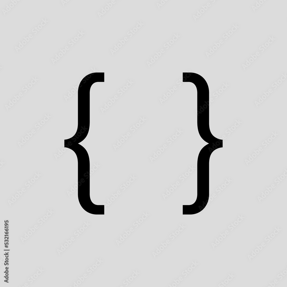 Different brackets set. Curly braces Vector illustration, curly bracket
