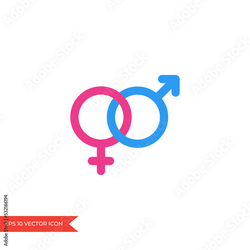 Gender symbol. Blue and pink male and female icon