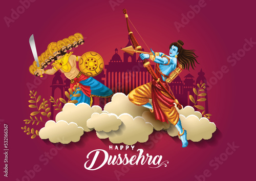 Fotografia Happy Dussehra festival of India