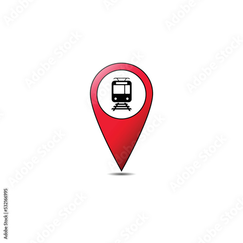 Train station map pin vector graphics