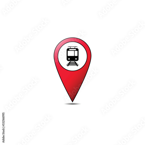 Free Download Train station map pin vector graphics - GFXLoad