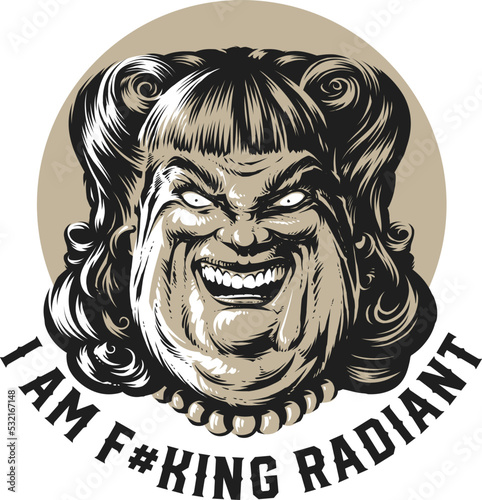 Vector fat woman