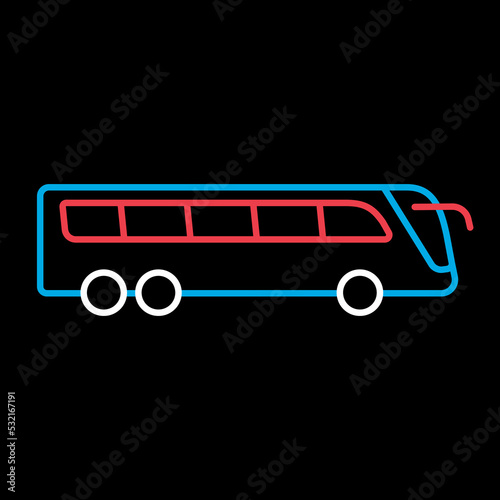 Travel bus flat vector icon