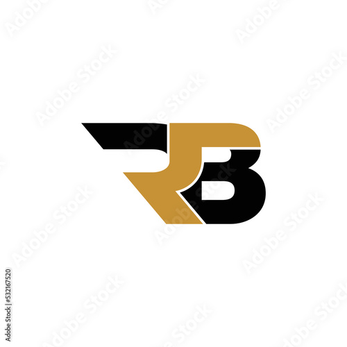 Letter RB simple logo design vector