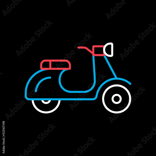 Scooter moped flat vector icon