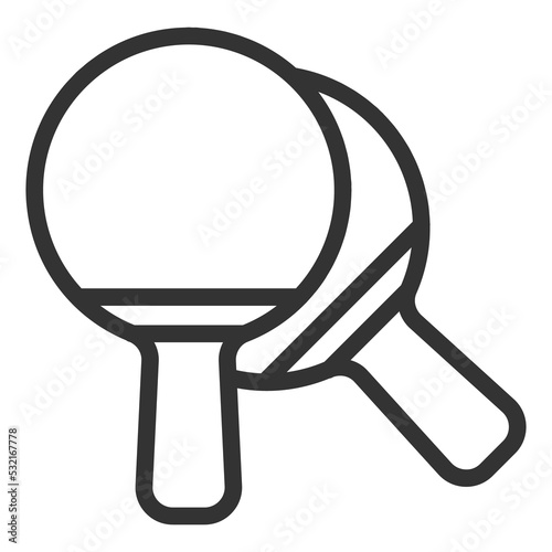 Two table tennis rackets - icon, illustration on white background, outline style
