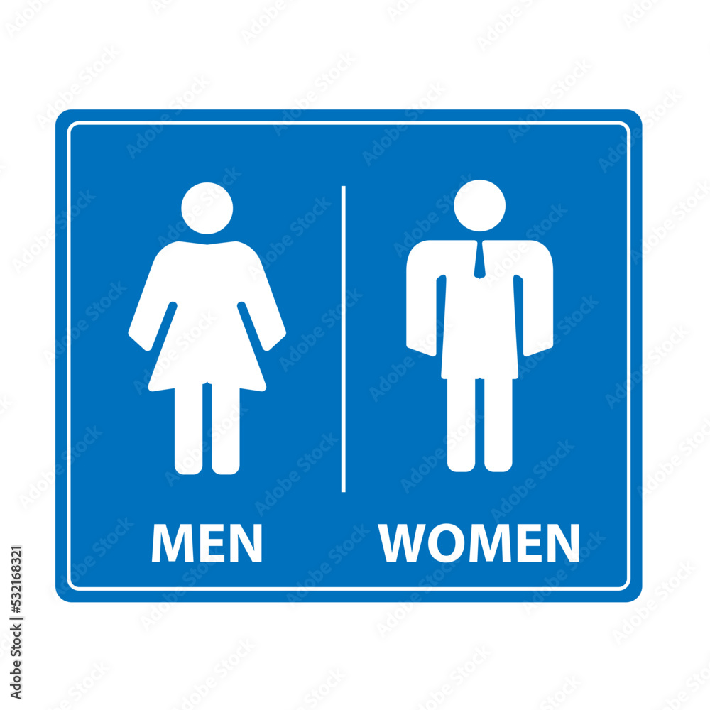 Toilet Signage Vector Art, Icons, and Graphics. Men and Women Restroom ...