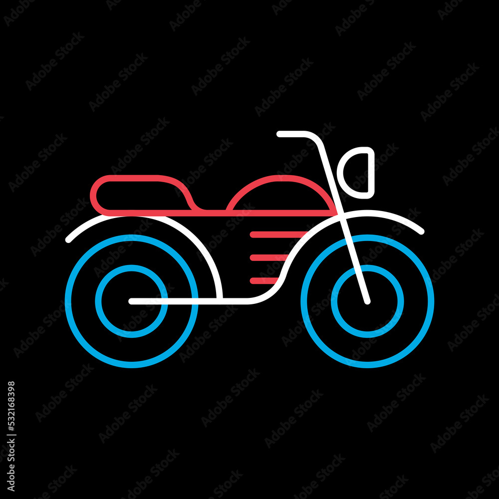 Motorcycle flat vector icon design isolated Motorcycle flat vector icon design isolated