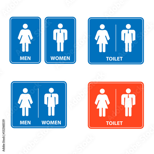 Toilet Signage Vector Art, Icons, and Graphics. Men and Women Restroom Sign