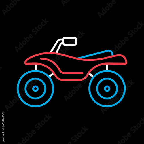 ATV rider, Quad bike flat vector icon