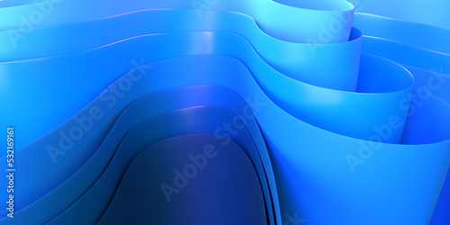 wave wallpaper 3D render blue color for desktop, background