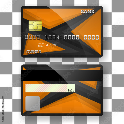banking card template background orange paper cut texture