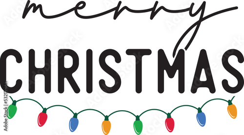 Merry Christmas, Santa, Christmas Lights, Vector Illustration File