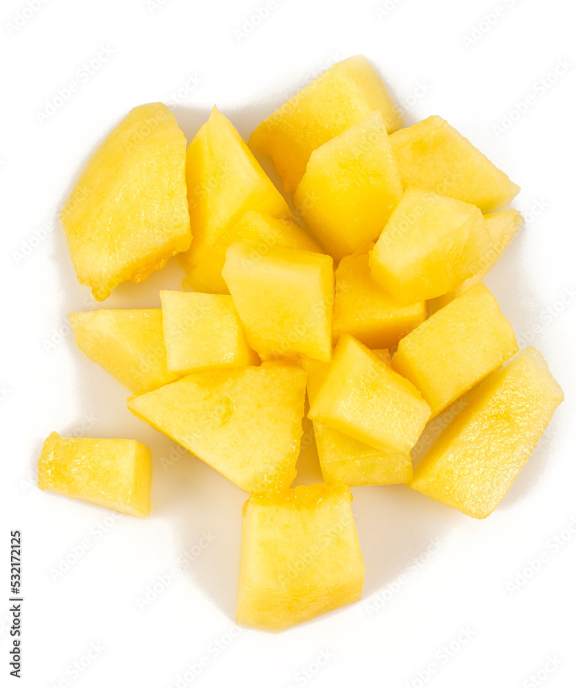 Pieces of melon isolated on white. Cut melon isolated on white background. Pieces of melon isolated on white. Cut melon isolated on white background.