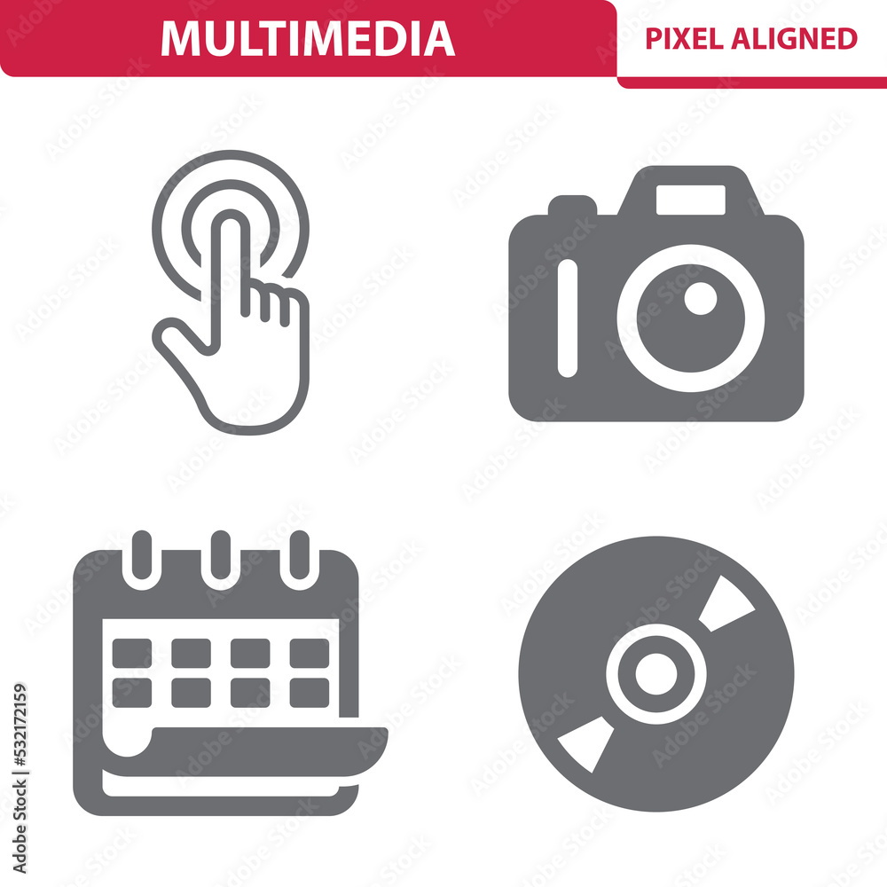 Multimedia Icons. Touch, Camera, Calendar Multimedia Icons. Touch, Camera, Calendar