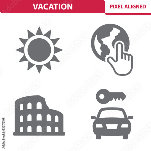 Vacation Icons. Travel, Tourism