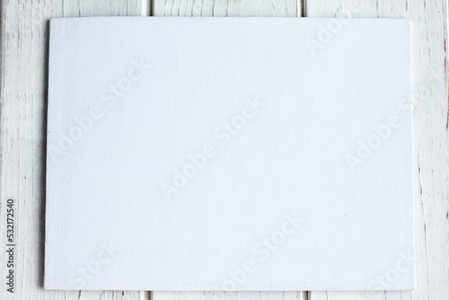 White canvas list over a wh...