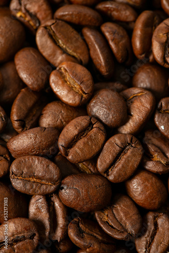 Coffee bean close up. Coffee bean texture.