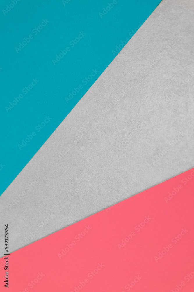 Fototapeta premium Coloured paper blue and pink & grey ceramic template background
