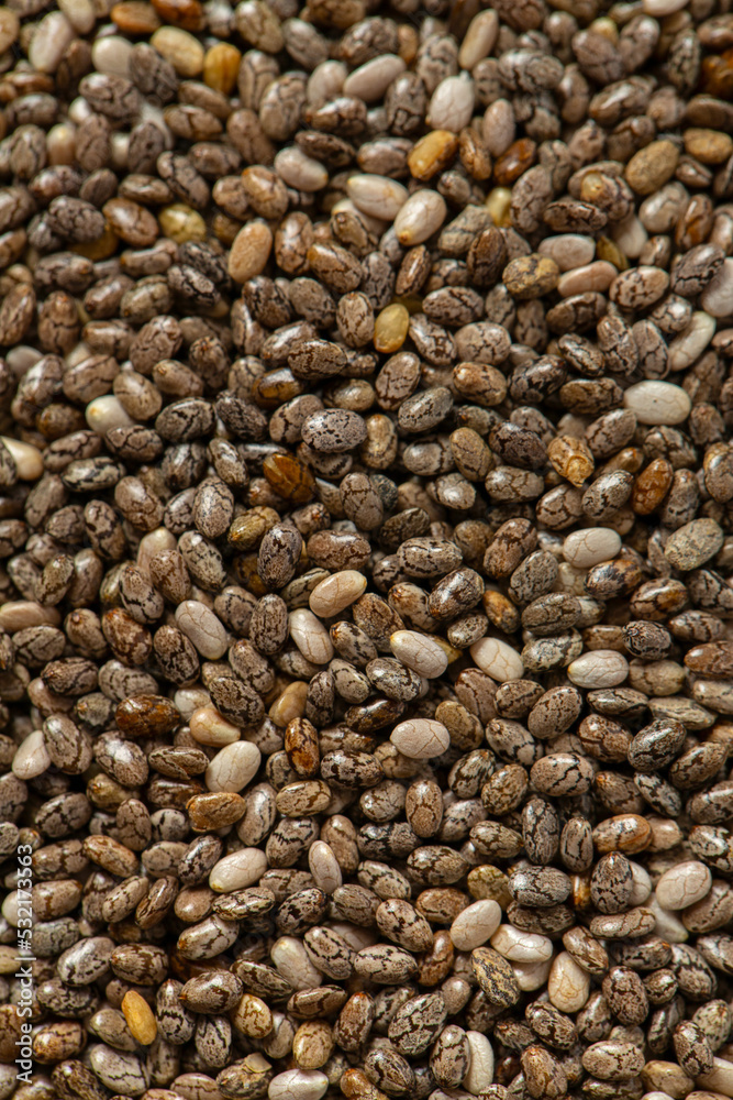 Chia seeds close up. Superfood concept. Isolated on white background. Chia seeds close up. Superfood concept. Isolated on white background.