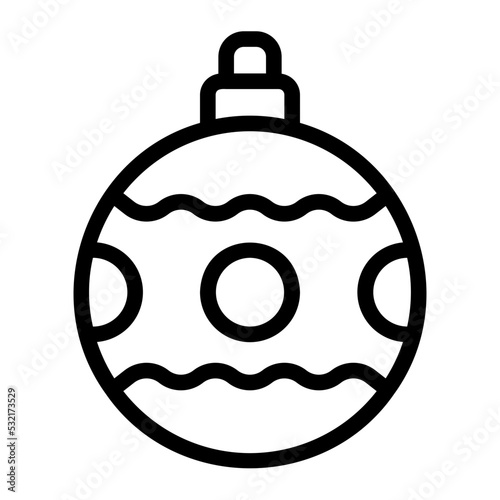 christmas ball line icon