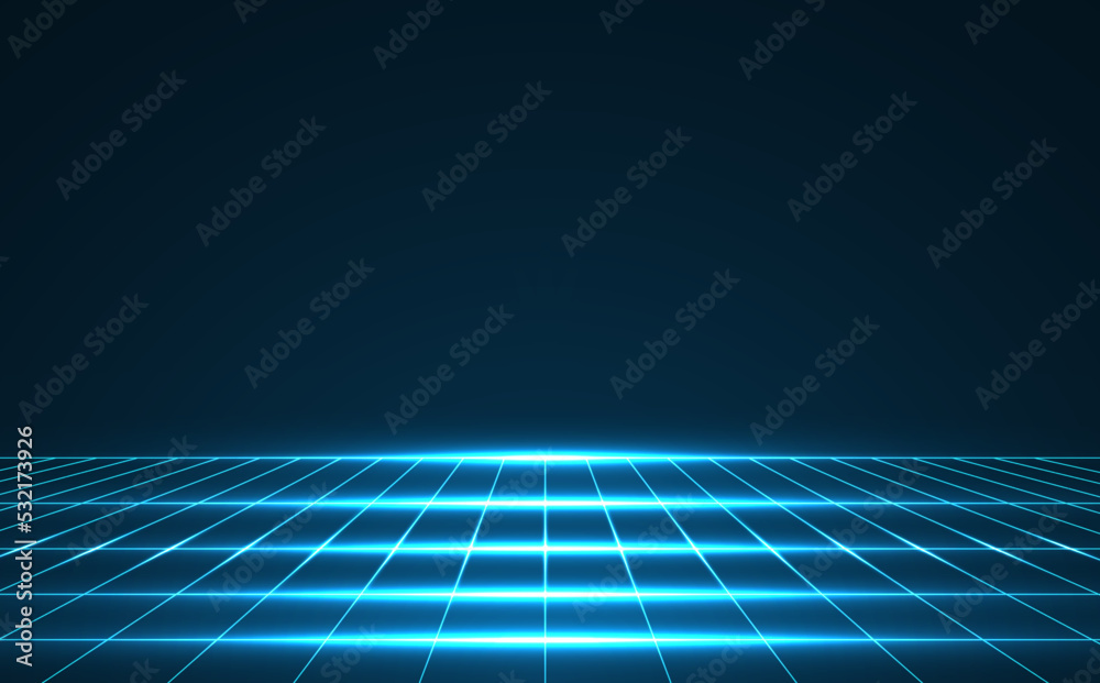 Perspective grid. Abstract wireframe landscape Perspective grid. Abstract wireframe landscape