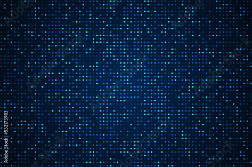 Fototapeta Naklejka Na Ścianę i Meble -  Digital technology background. Digital data dot blue pattern pixel background