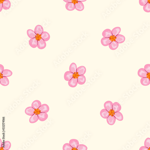 Vector pattern with flowers. Hand drawn background.