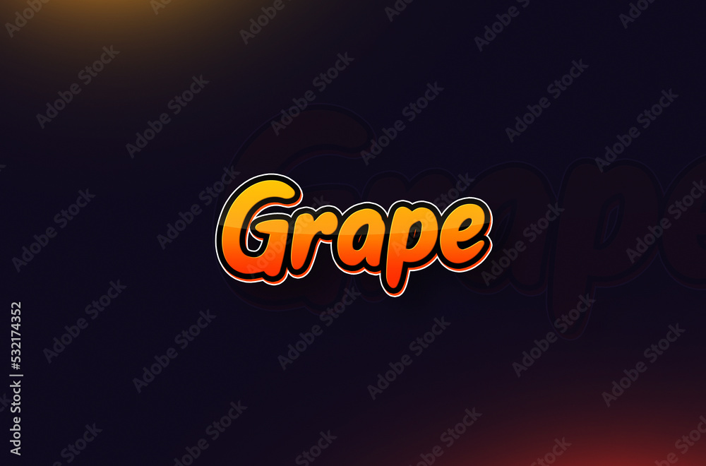 Fruits name Grape text design Fruits name Grape text design