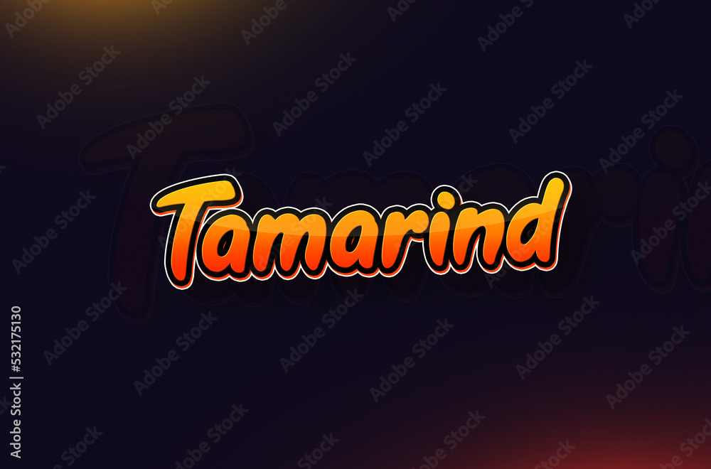 Fruits name Tamarind text design Fruits name Tamarind text design