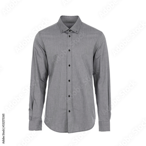 Gray men's shirt with long sleeves photo