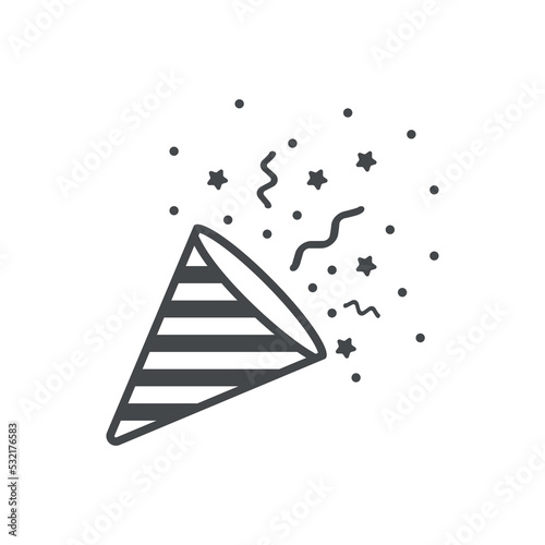 Confetti Popper icon on white background. Vector illustration