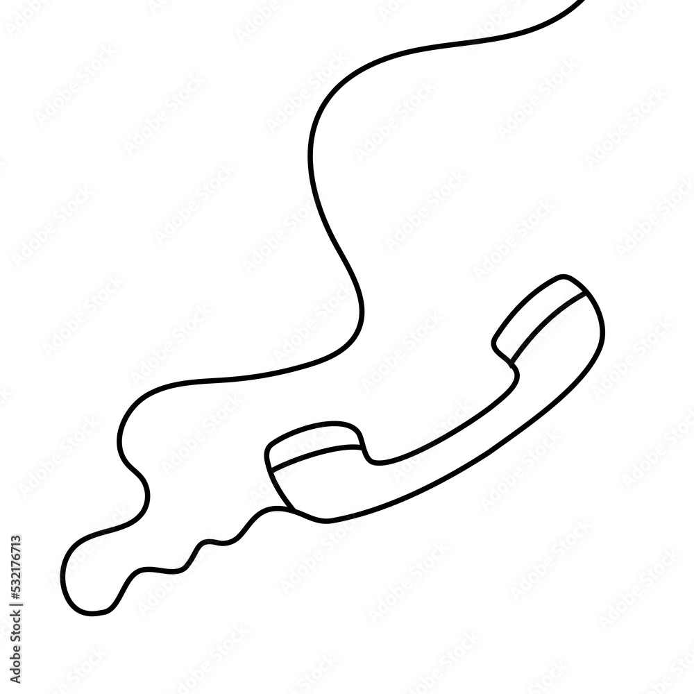 Line drawing handset. Single pattern phone icon. Vector illustration Line drawing handset. Single pattern phone icon. Vector illustration
