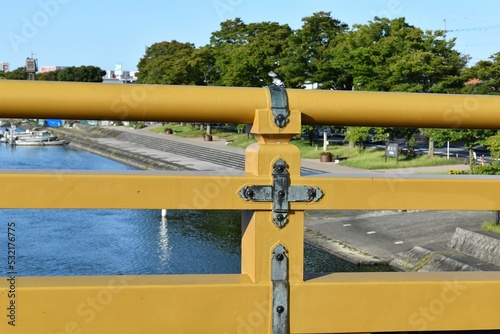 瀬田の唐橋、欄干、滋賀県、瀬田川