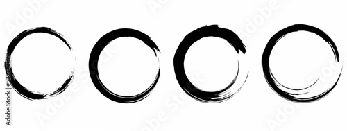 enso zen circle set isolated on white background photo