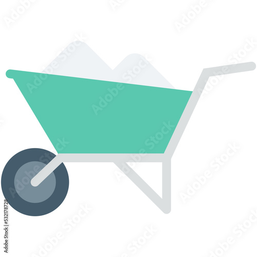Wheelbarrow Vector Icon 