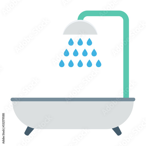 Shower Tub Vector Icon