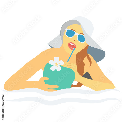 Beach Girl Vector Icon 