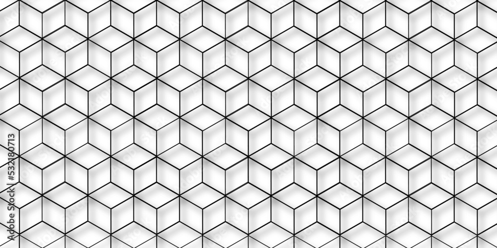 Abstract background with hexagons and geometric pattern in honeycombs design in illustration . Modern and seamless pattern in design with hexagonal molecular structures in technology background . Abstract background with hexagons and geometric pattern in honeycombs design in illustration . Modern and seamless pattern in design with hexagonal molecular structures in technology background .
