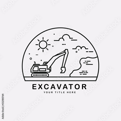 simple excavator illustration