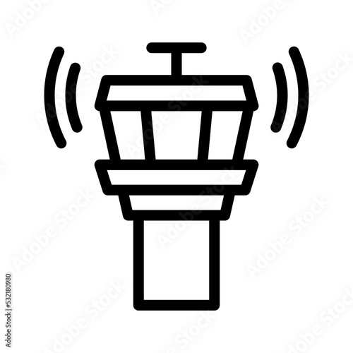 control tower line icon illustration vector graphic