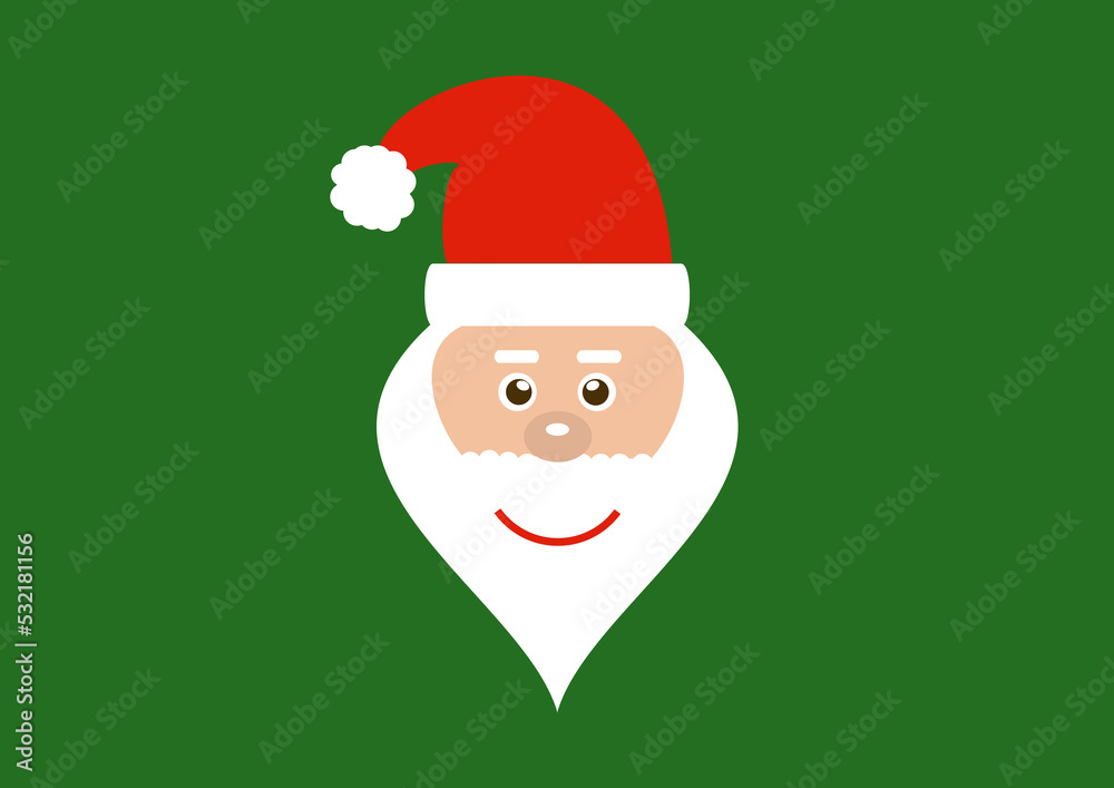 Weihnachtskarte in grün mit Weihnachtsmann