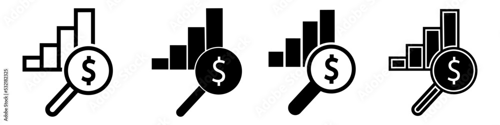 Data analysis vector icon set. Modern linear graphic design concepts, simple outline elements collection. Data analysis vector icon set. Modern linear graphic design concepts, simple outline elements collection.