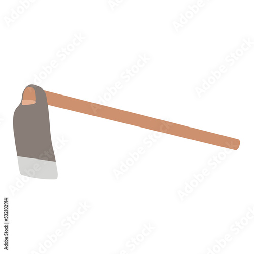 Cute steel hoe cartoon illustration 