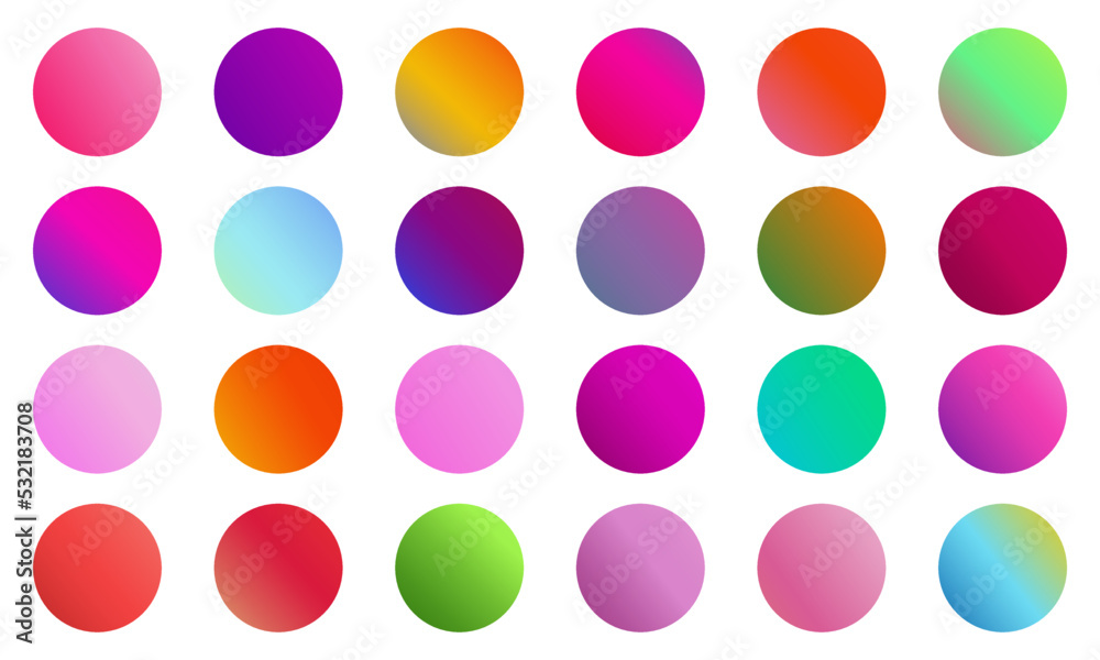 Vivid gradient spheres collection set. vector illustration. eps 10.