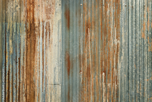 Old zinc wall texture background  rusty on galvanized metal panel sheeting.