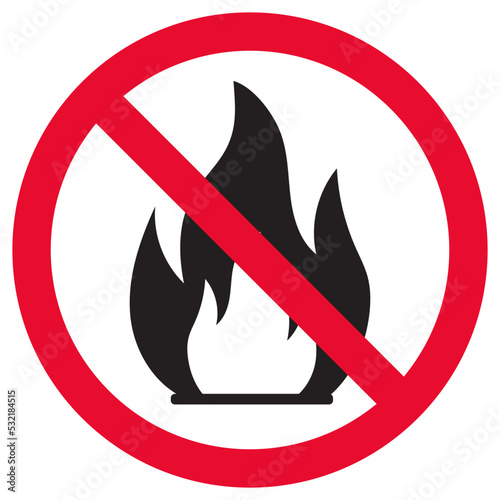 no fire stop fire sign vector