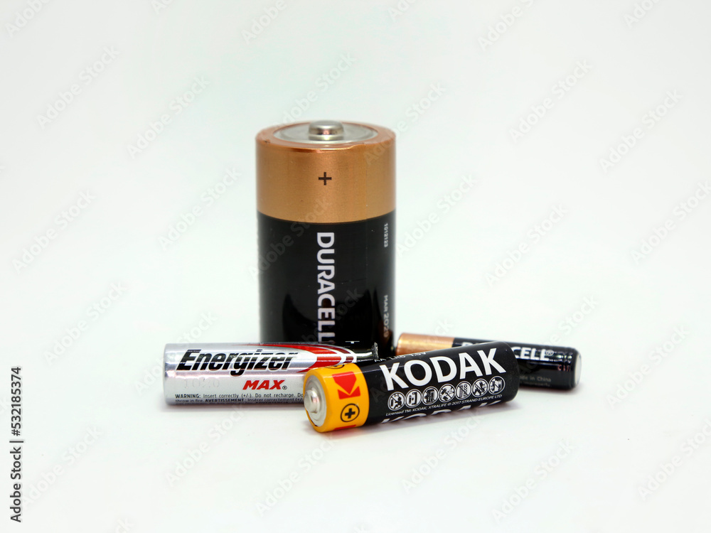 Batteries. Alkaline batteries. Single use batteries. Disposable