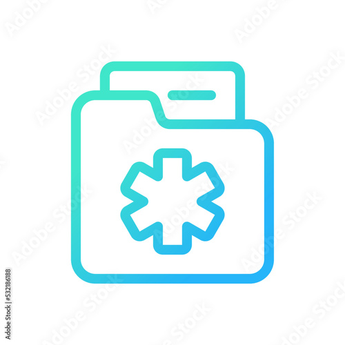 Medical history pixel perfect gradient linear ui icon. Patient anamnesis. Disease information record. Line color user interface symbol. Modern style pictogram. Vector isolated outline illustration