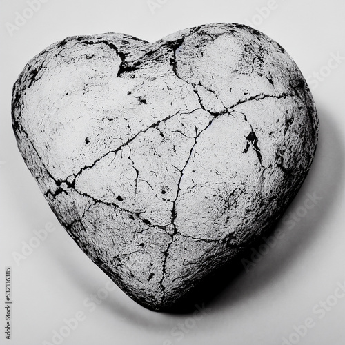 Fotografie, Obraz Heart of stone illustrating a bad and evil person, without empathy and single fo